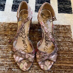 Sam Edelman Open Toe Jacquard Heel - 10